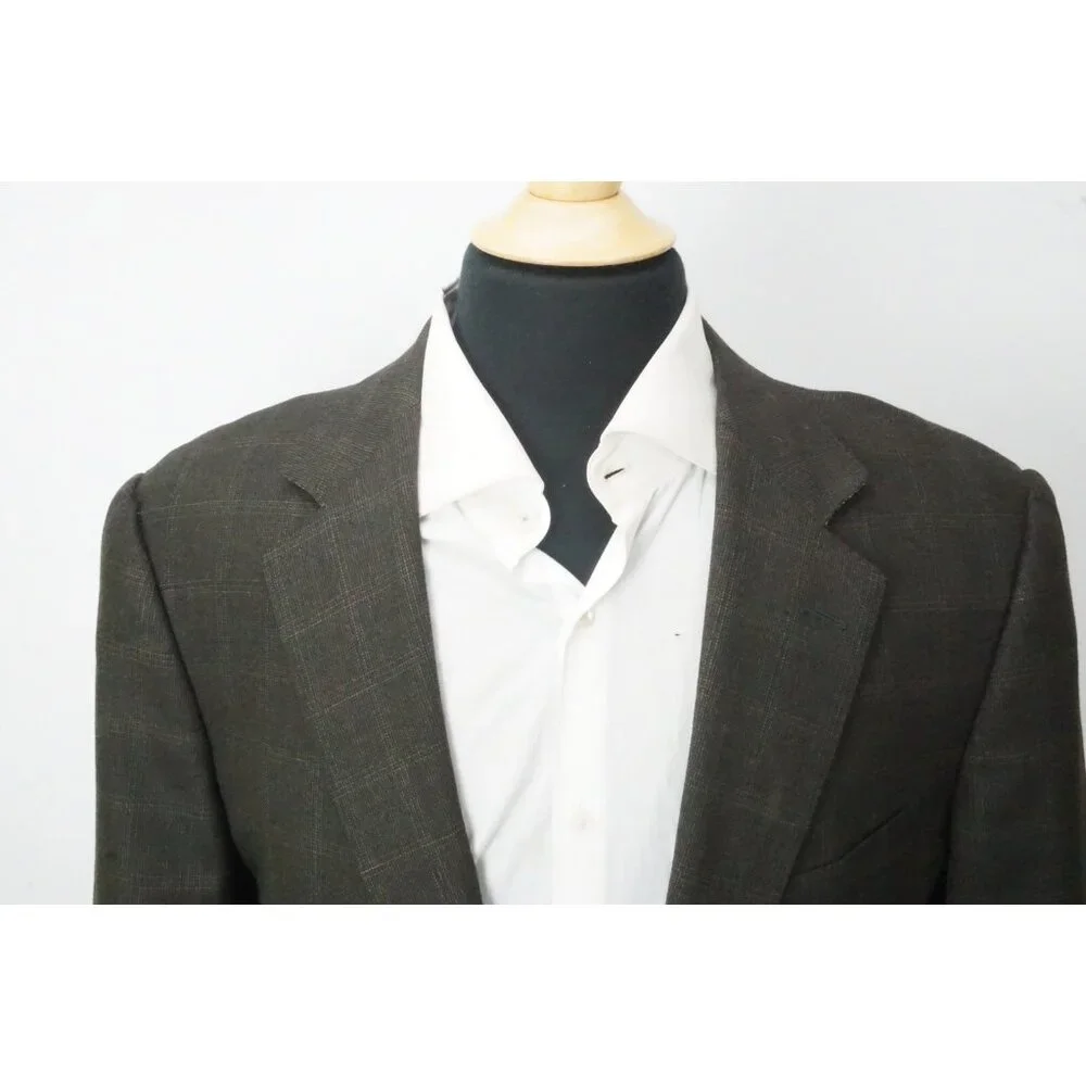 Ermenegildo Zegna Green Plaid 100% Wool Sport Coat Jacket Sz 44R